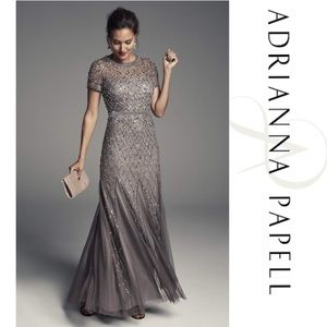 Adrianna Papell Cap Sleeve Lead Gown